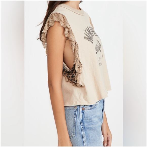 Free People Rock With You Mixed Media Top - Picture 4 of 8